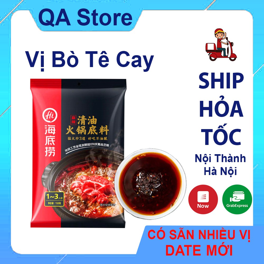 Gia vị lẩu haidilao vị bò tê cay - cốt lẩu tứ xuyên có sẵn nhiều vị date mới giao ngay trong 2h