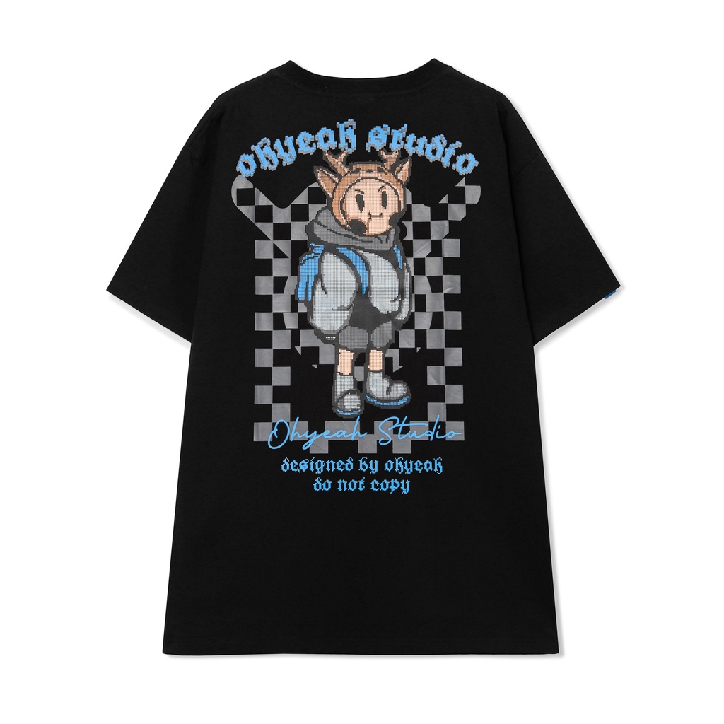 Áo thun tay lỡ OHYEAH phông Unisex nam nữ Premium Cotton oversize form rộng CERY STUDENT - Đen