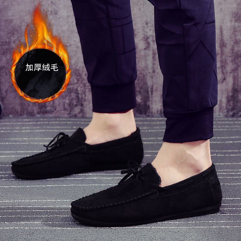 Giày lười vỏ da dày dặn màu tối dành cho nam