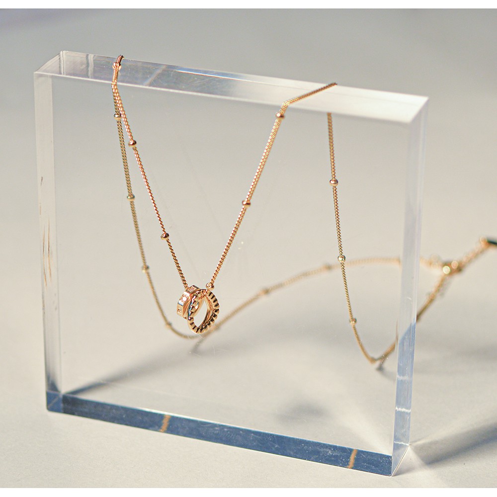 Vòng cổ bạc Mon Lilas Vòng Tròn đính đá cao cấp D092006