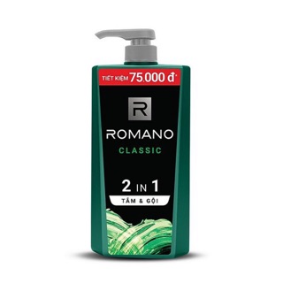 🍀🍀 Dầu tắm gội Romano Classic 2 trong 1 chai 650g