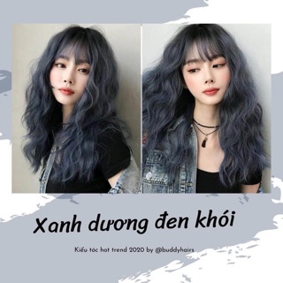 Thuốc nhuộm tóc Xanh dương đen khói không tẩy lên từ nền đen buddyhairs