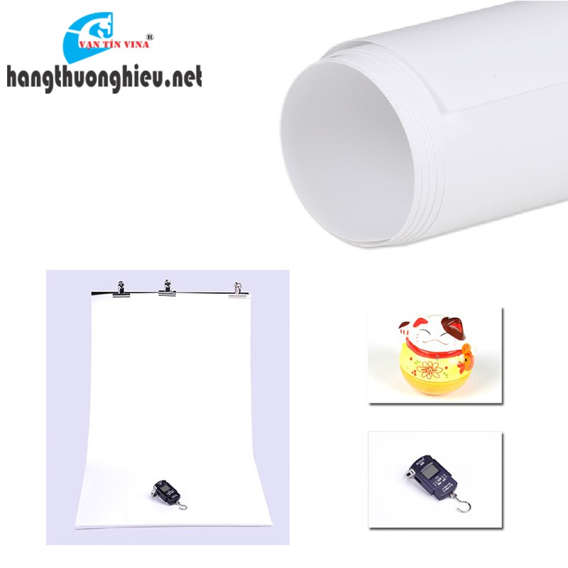 Phông nền chụp hình sản phẩm bán hàng - nhựa PVC trắng (1m x 2m)