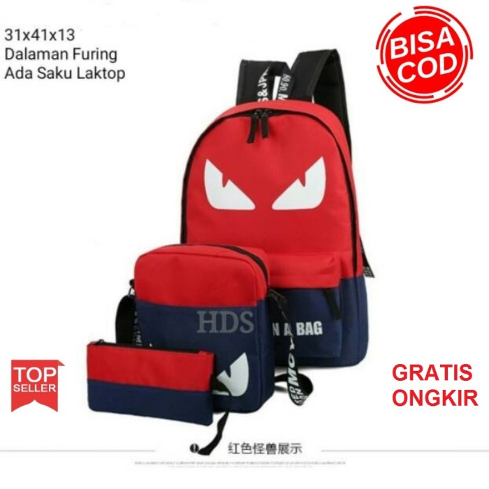 Balo học sinh 3 trong 1 Fendi 2 Red Guys J8B2 KOREA