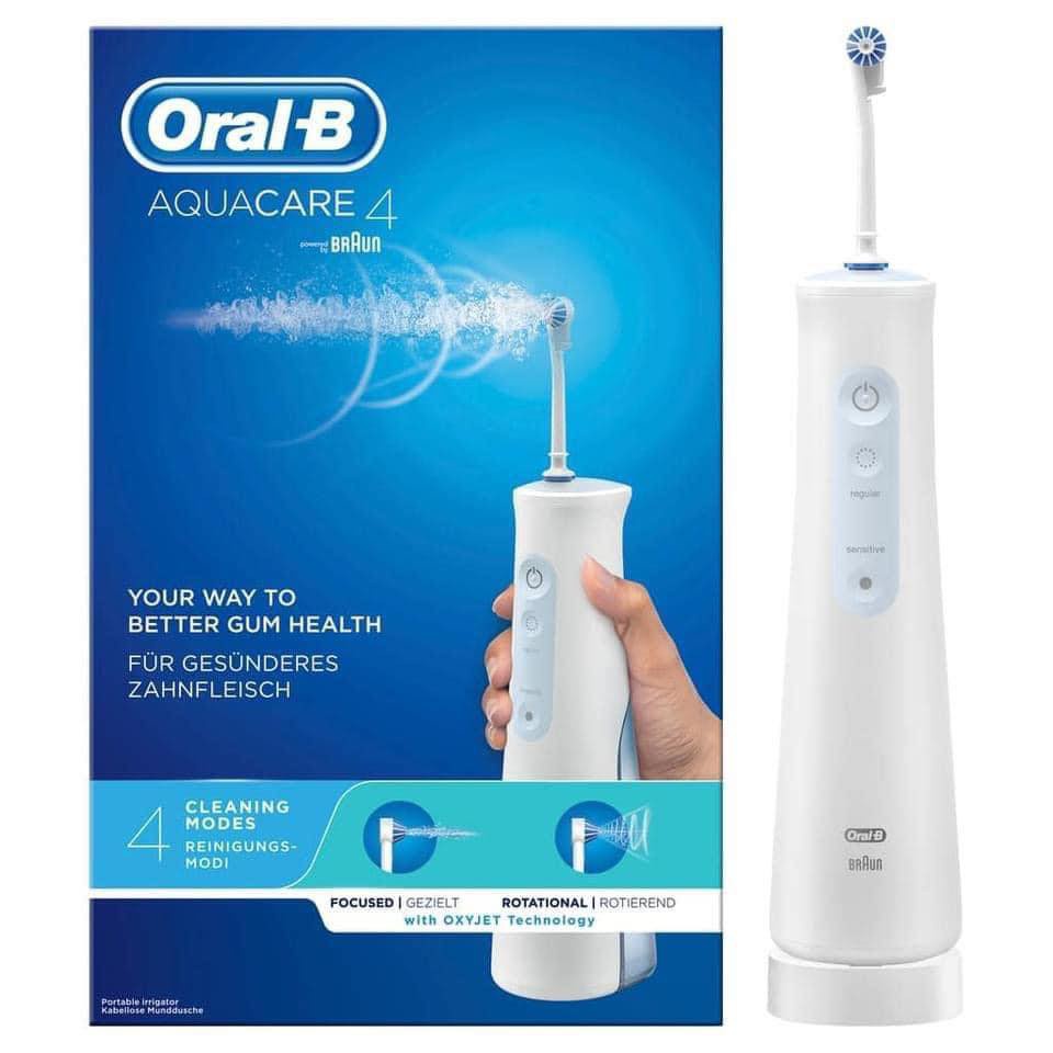 Máy tăm nước không dây ORAL-B AQUACARE 4 Đức, tăm nước cầm tay răng nhạy cảm - Shop Viloet