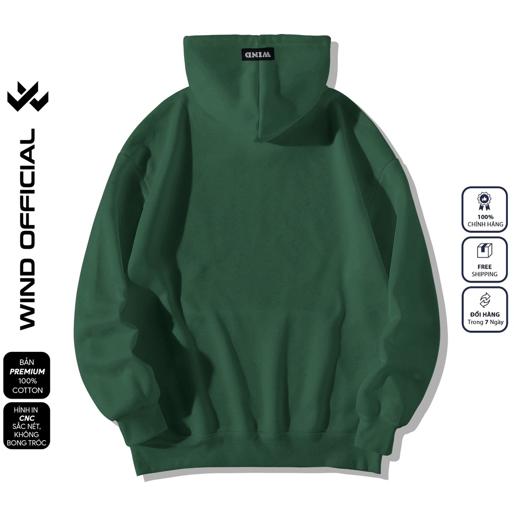 Áo hoodie form rộng WIND unisex nỉ ngoại Premium Basic thời trang nam nữ oversize ulzzang