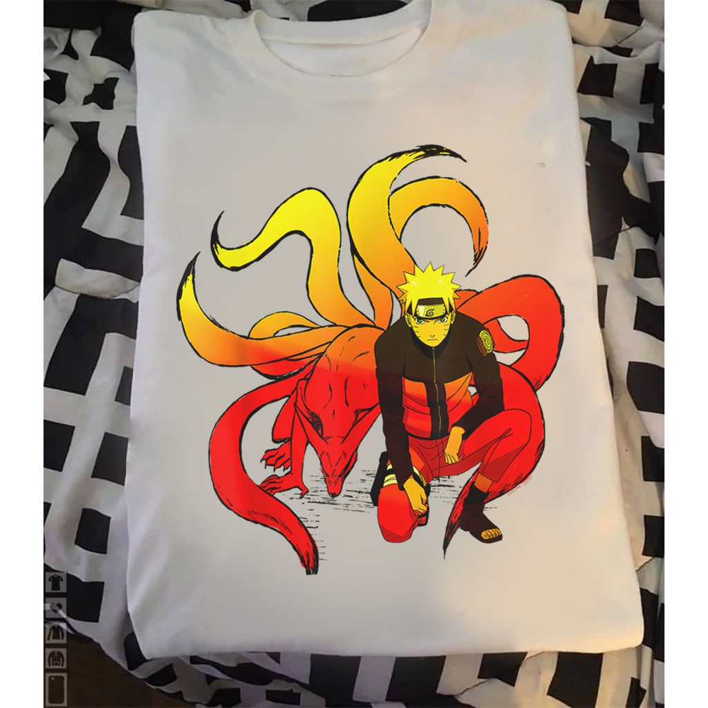 Áo nam nữ unisex Naruto - Áo thun in hình Naruto cửu vĩ