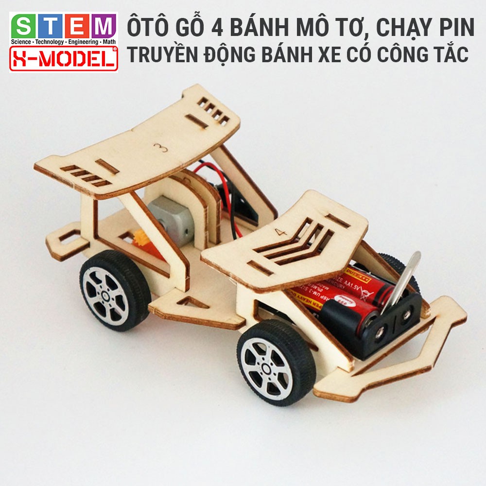 Đồ chơi sáng tạo STEM Ô tô đồ chơi gỗ động cợ truyền động XMODEL ST3 Đồ chơi DIY Do it Yourself Giáo dục STEM STEAM