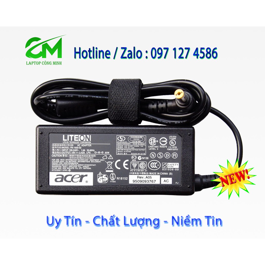 SẠC LAPTOP ACER CHÍNH HÃNG 19V-3.42A (ADAPTER ACER 19V-3.42A)
