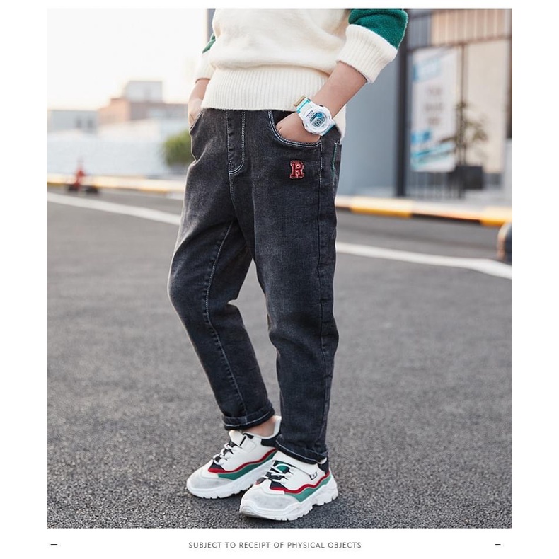 Quần Jeans bé trai mài chữ R 14kg-56kg