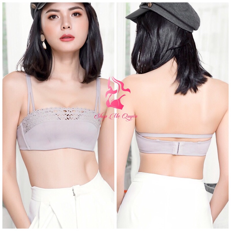 Áo lót, áo ngực chống tụt kèm dây cao cấp mặc hở vai, chất liệu ren đan mịn mút xốp thông hơi nâng ngực cực đỉnh