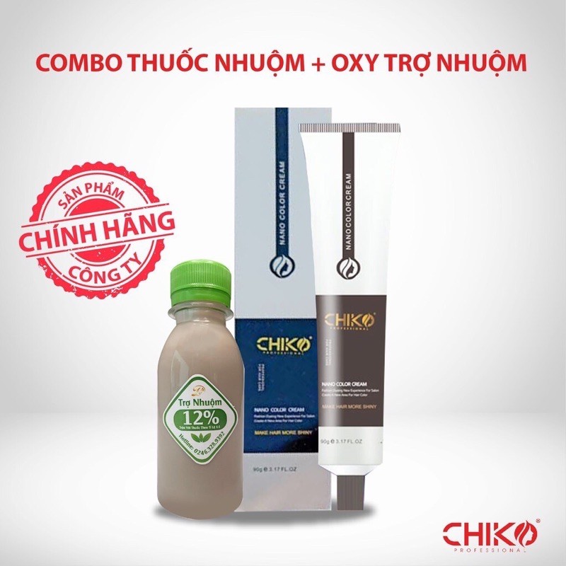 Thuốc nhuộm tóc màu xanh đen(không tẩy) kèm trợ nhuộm 100ml