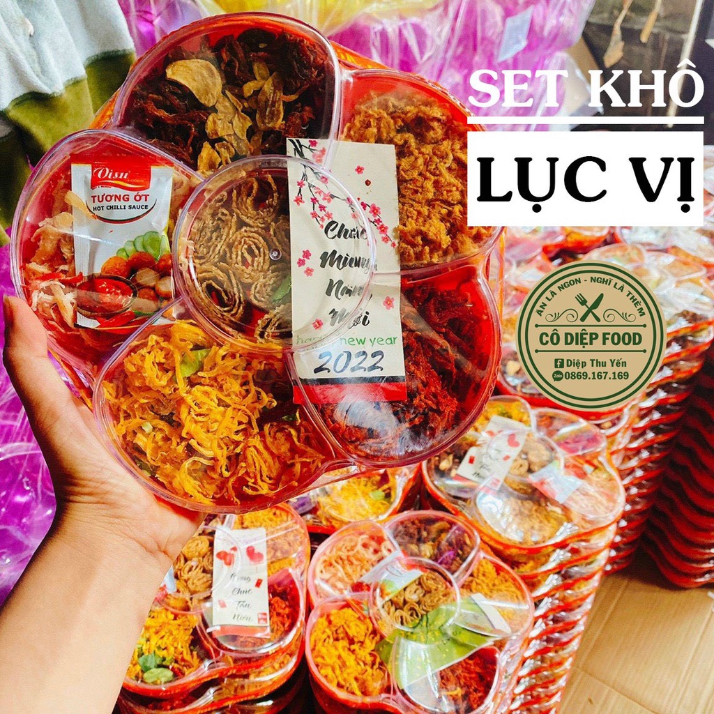 Set Khô Lục Vị Khay 550Gram [FREE SHIP]TỪ ĐƠN 50K, [Loại Đặc Biệt] Hàng ngon nhà làm