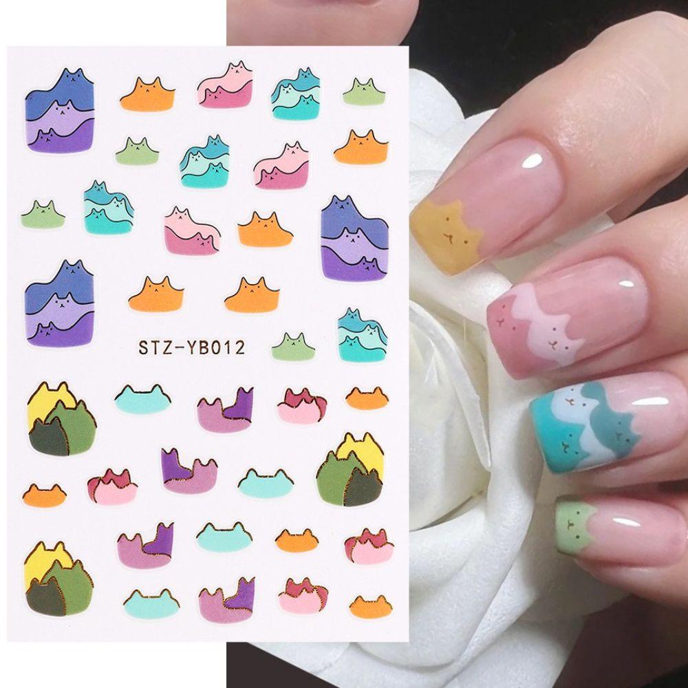 Set 5 Miếng Dán Lá Nhôm Hình Sâu Bướm 3D Trang Trí Móng Tay Cho Nữ