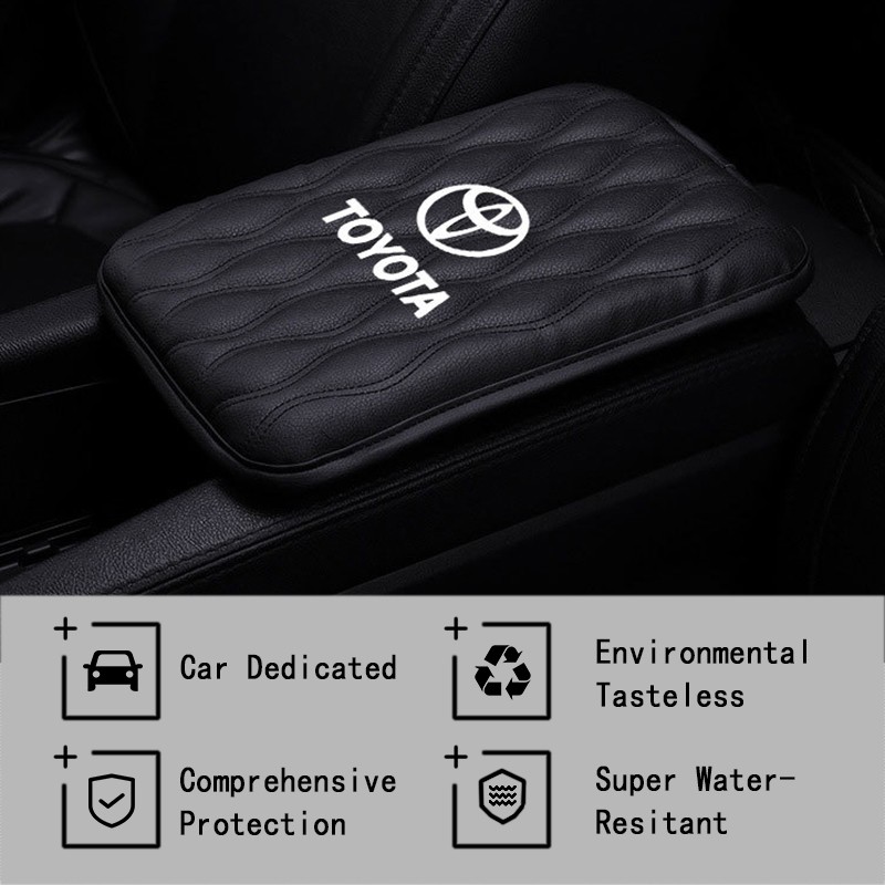 Đệm Da Lót Hộp Tỳ Tay Chống Thấm Nước Cho Xe Hơi Toyota Vios Hilux Camry Harrier Innova Rush Yaris Alphard Hiace Fortuner Vellfire Corolla Cross RAV4