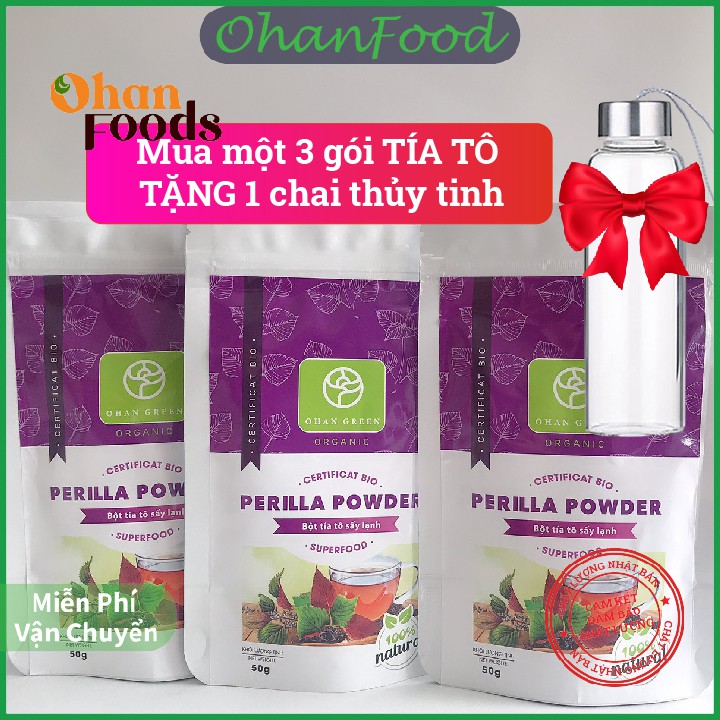 Bột Tía Tô Ohan Green Cao Cấp Organic 100%,Sấy Lạnh Nhật Bản Hỗ Trợ Giảm Cân Xóa Nám Đẹp Da,50 gram