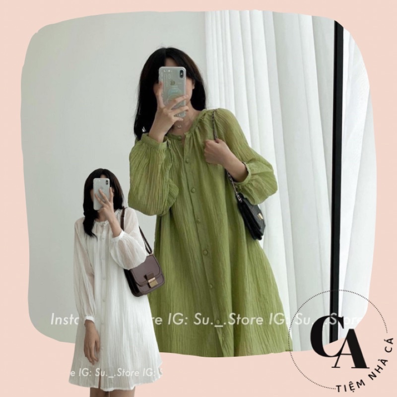 Váy babydoll đầm voan ý 2 lớp dáng lỡ đi học, đi chơi xinh