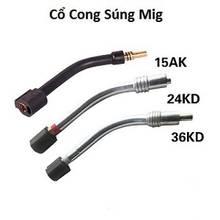 Cổ cong súng hàn mig 15AK-25AK-24KD-36KD-T200-350A-500A- Đầu cong súng hàn kèm nối bép