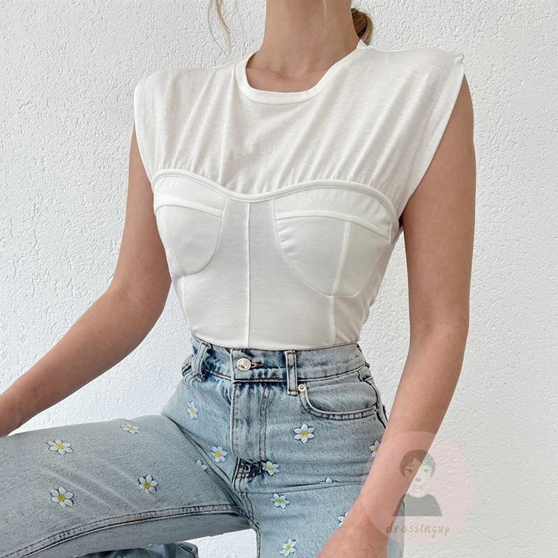 Áo Ba Lỗ Ôm Dáng Màu Trơn Phối Màu Đen/Trắng/ Khaki