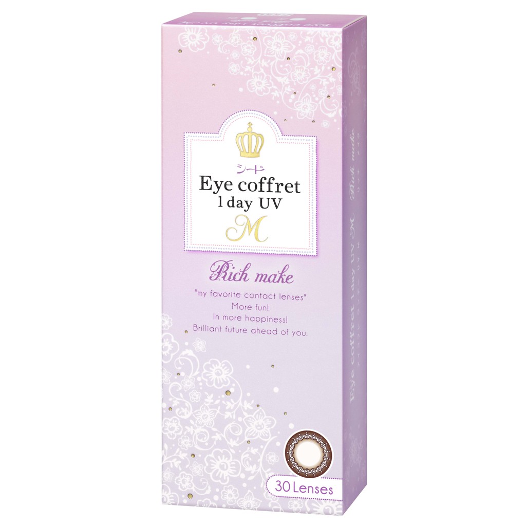 Lens Màu 1 Ngày Rich Make - SEED Coffret 1day UV M (ĐỘ CẬN 0- 12 độ)