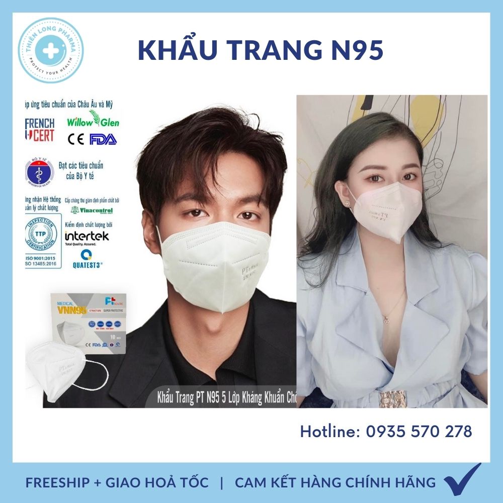 [Hộp 10 cái] Khẩu trang N95 chính hãng,công nghệ nhật bản, khẩu trang y tế 4 lớp, kháng khuẩn chống bụi siêu mịn