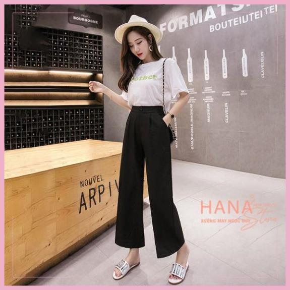 [Hàng cao cấp] Quần Ống Rộng Nữ Cao Cấp Đũi Dài Thun Sau