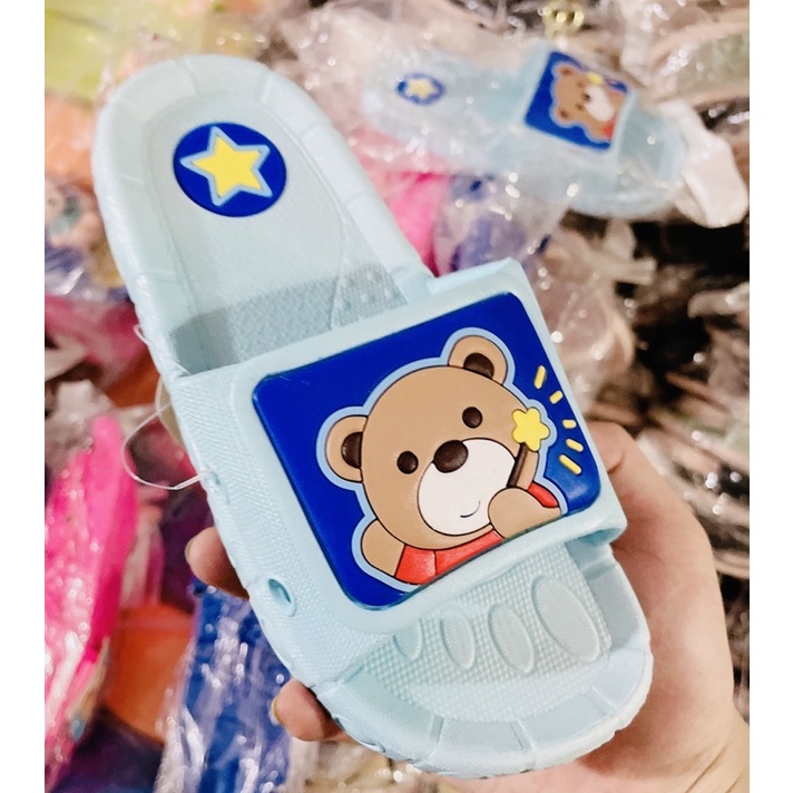 dép trẻ con gấu Boo nam nữ ( hồng/xanh) bản đúc siêu bền