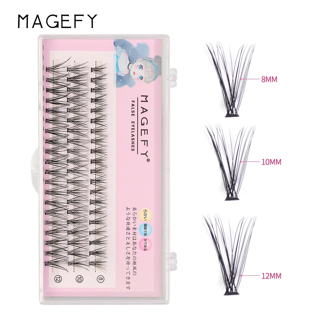 Hộp mi giả tự nhiên MAGEFY 20P 0.07 cỡ 8-10-12mm giả lông chồn để nối mi thời trang