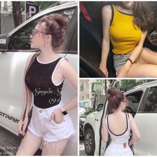 Áo ba lỗ viền hở lưng siêu hót