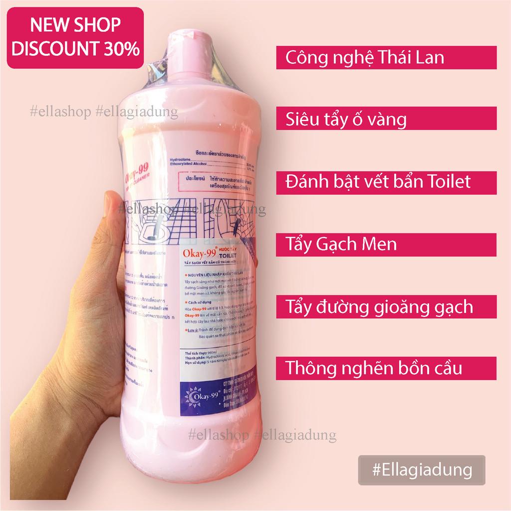 CHAI TẨY TOILET OKAY99 CÔNG NGHỆ THAILAND ĐÁNH BẬT VẾT BẨN , Ố VÀNG, TẨY GẠCH MEN , ĐƯỜNG GIOĂNG GẠCH