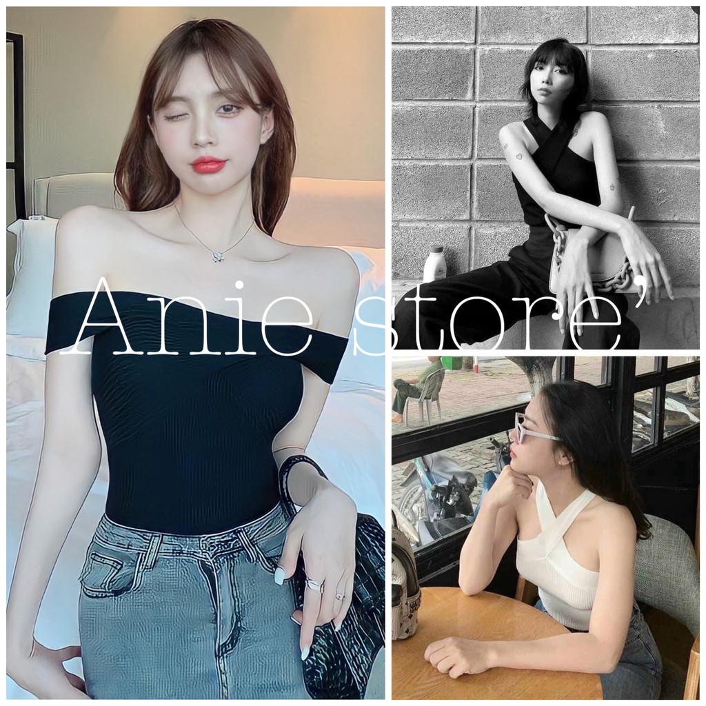 Áo Croptop Nữ 2 Dây Đan Chéo 🦋 Áo Phông Nữ Thun Gân 2 Màu 🦋