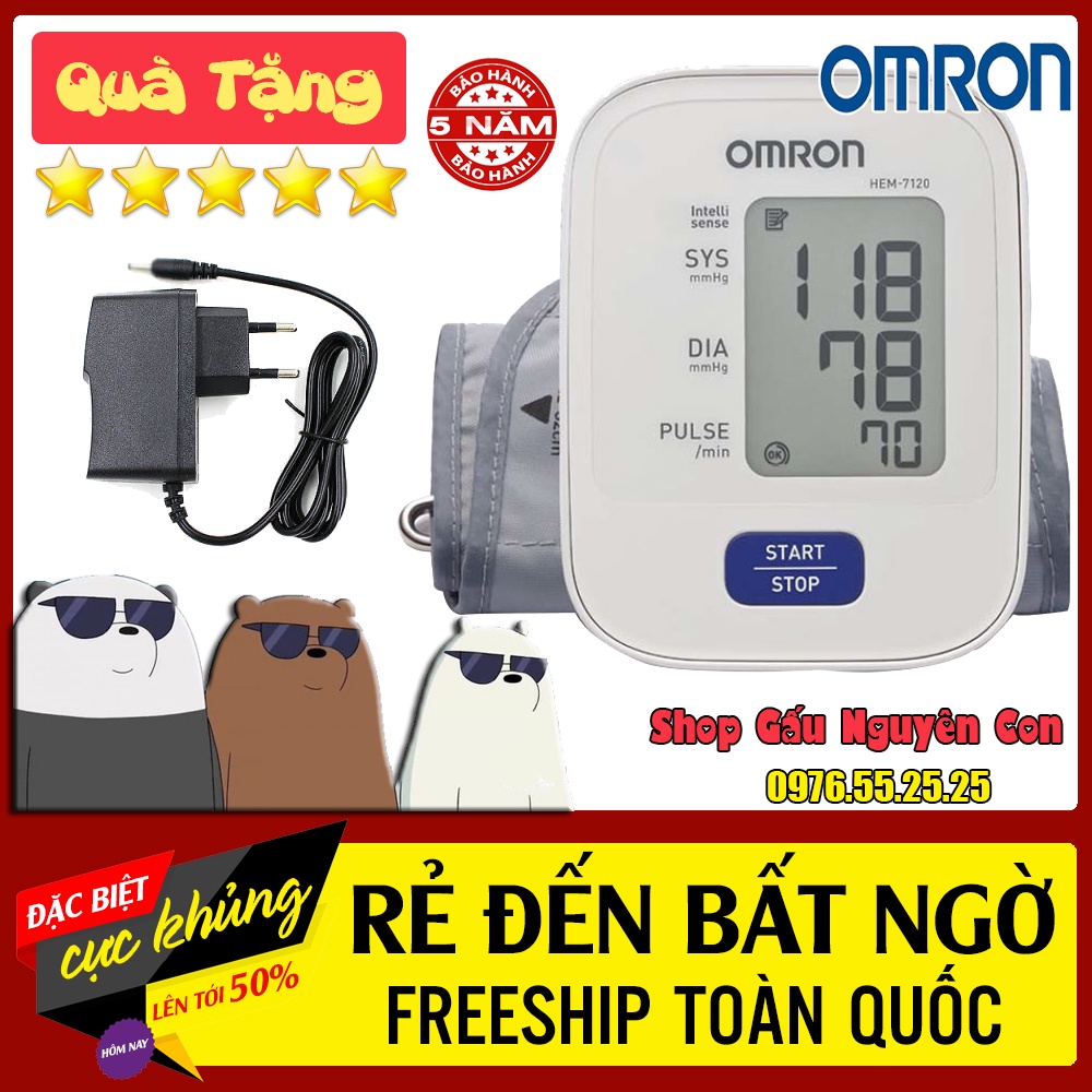 Máy Đo Huyết Áp Omron Hem 7120 + Tặng Ngay Adapter Trị Giá 200k