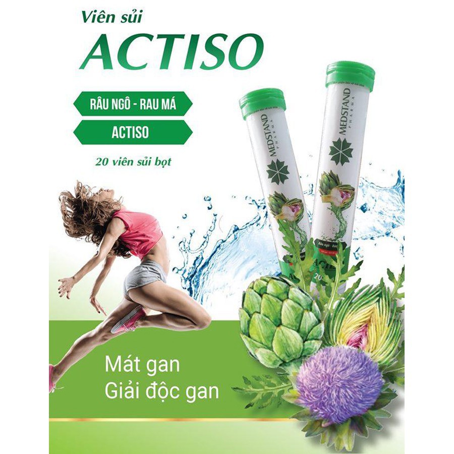 Thải độc gan Viên Sủi Atiso - Giải Độc Mát Gan- Lọ 20 Viên