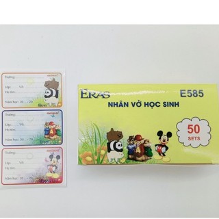 Set 15c nhãn vở hình thú eras e585
