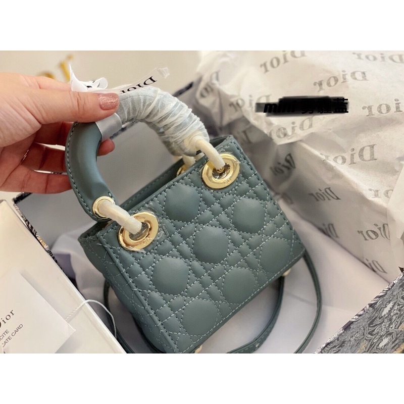 Túi xách diỏr mini lady 3 ô sz 12 chất da thật