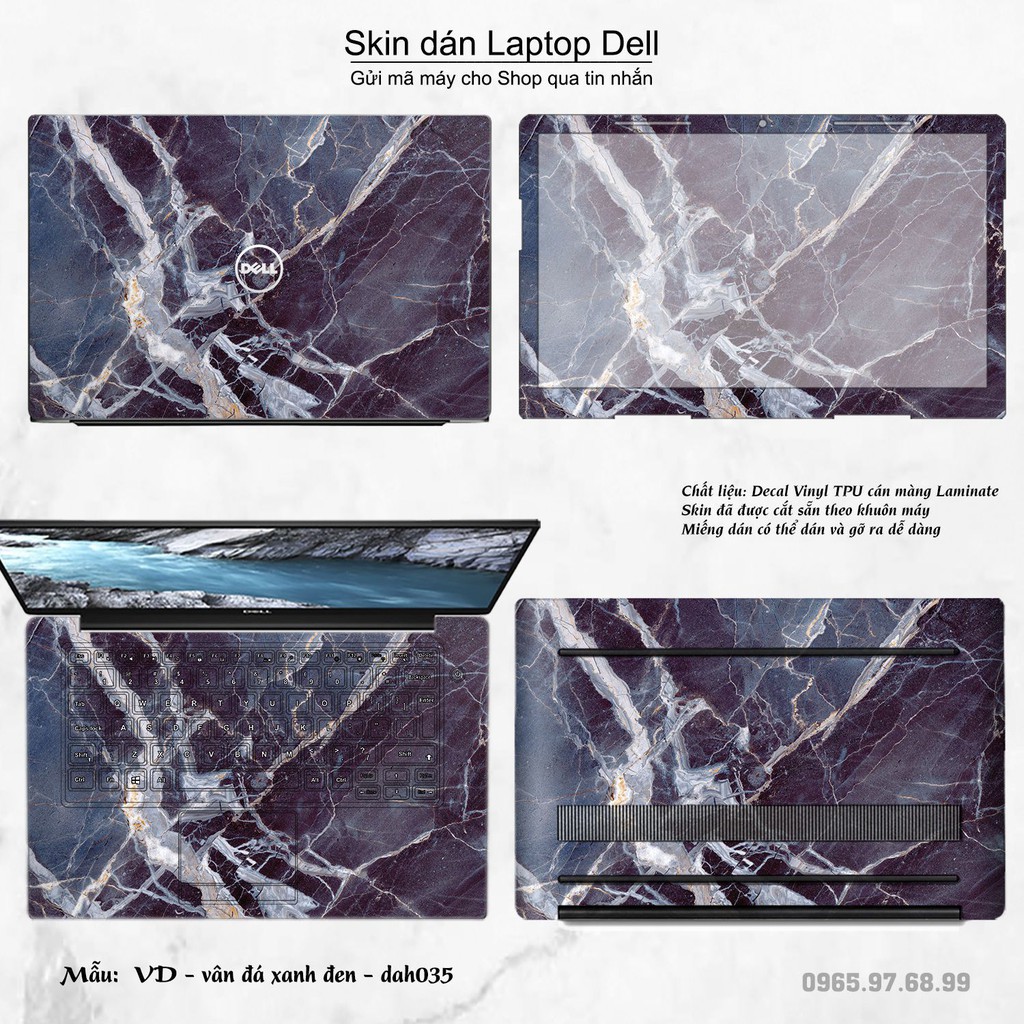 Skin dán Laptop Dell in hình vân đá bộ 2