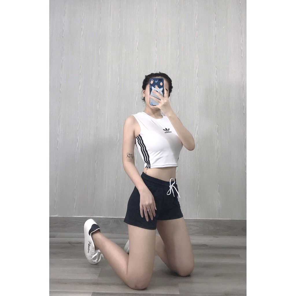 Áo croptop thể thao sát nách tập gym, yoga, aerobic, chạy bộ