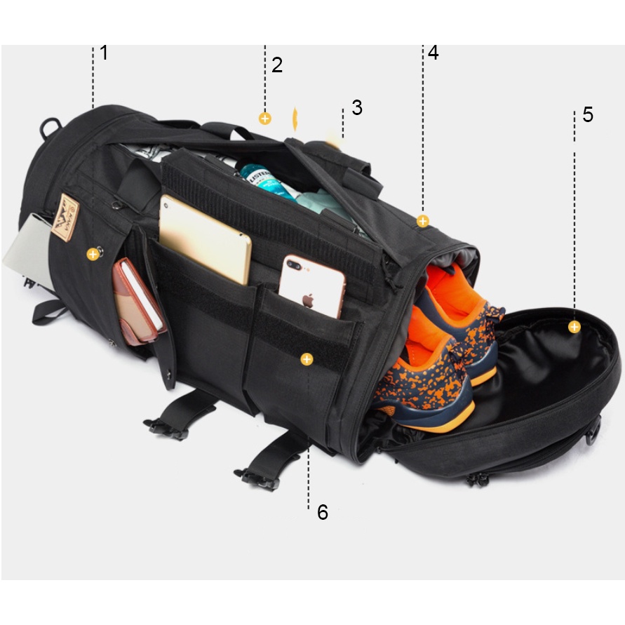 Túi xách du lịch thể thao nam kiêm balo du lịch cao cấp phong cách mới