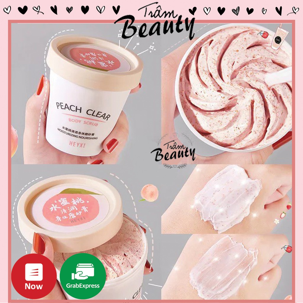 🍒Tẩy Da Chết Heyxi🍒Tẩy Tế Bào Chết Body Đào Peach Clear 200ML - Bí Quyết Có Làn Da Mịn Màng, Trắng Hồng