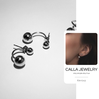 Silver Ball - Accent Huggie Earrings | Khuyên tai bông tai bạc bi bạc Calla Jewelry l E022