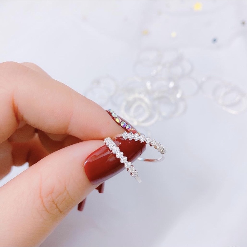 Nhẫn nữ Bạc ta đính đá sáng lấp lánh , sáng bóng , giá rẻ - Vàng Bạc Khải Khải