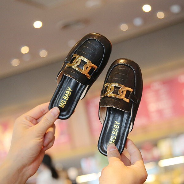 Giày sục bé gái - Dép sục Móc Xích chất da mềm chính hãng MG Baby đế êm mềm phong cách Hàn Quốc mới nhất V599
