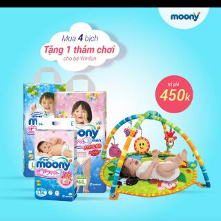 [Mã FMCG8 giảm 8% đơn 500K] Combo 04 bỉm dán/quần Moony Nb96/S84/M58/M64/L54/L44/XL38