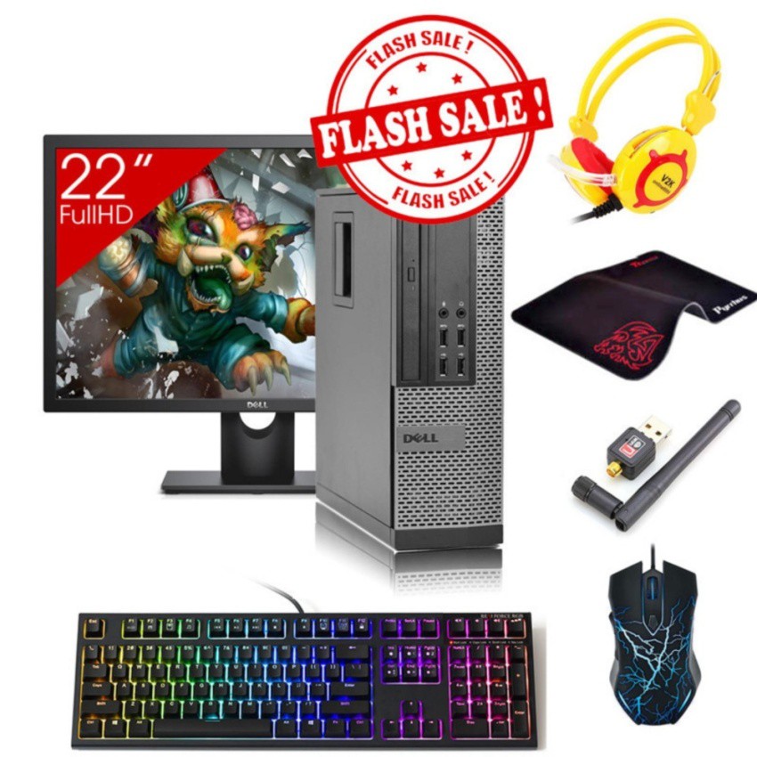 Máy tính Doanh Nghiệp DELL OPTIPLEX 9010 SFF + Màn hình Dell 22inch (Core I7 3770, Ram 16GB, SSD 480GB) + Quà Tặng | BigBuy360 - bigbuy360.vn