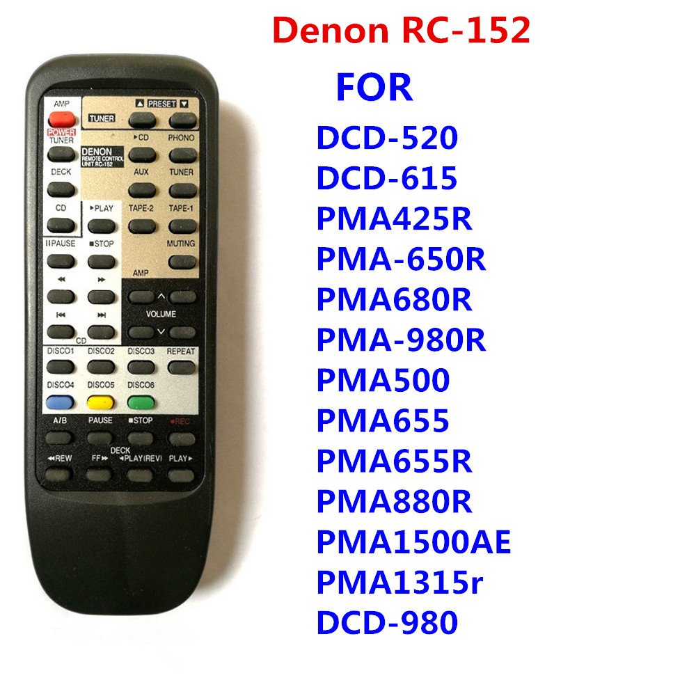 Denon RC-152 Sử Dụng Cho Denon DCD520 DCD615 PMA425R PMA650R PMA680R PMA980R PMA500 PMA655 PMA655R PMA880R PMA1500AE DCD980 Pma13