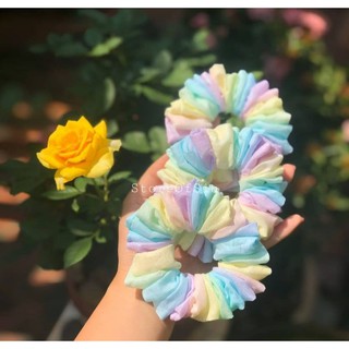 Scrunchies Rainbow Cầu Vồng - Dây Cột Tóc Vải