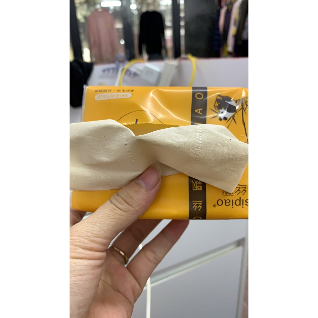 Giấy ăn, giấy rút gấu trúc siêu dai không tẩy trắng