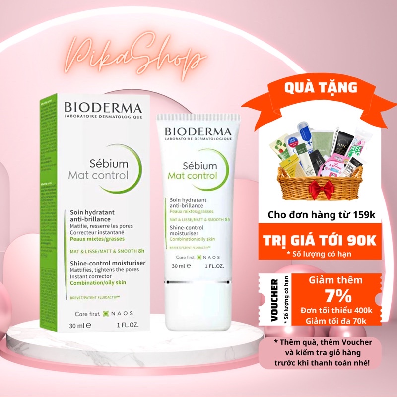 Kem Dưỡng Ẩm Kiềm Dầu, Se Khít Lỗ Chân Lông BIODERMA SEBIUM PORE REFINER 30ML