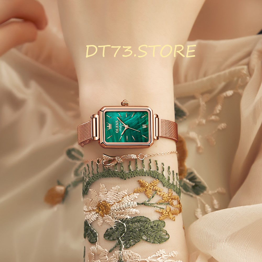 Đồng Hồ OLEVS 6624 Dây Da/Thép Không Gỉ chống vô nước Mặt Vuông Giá Rẻ Thời Trang Thanh Lịch Cho Nữ