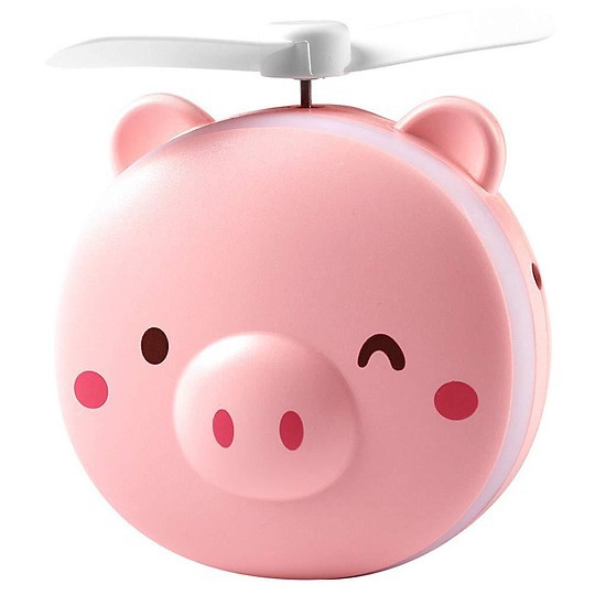 Quạt mini cầm tay kèm gương và đèn trang điểm - Nhà Mỵ Shop